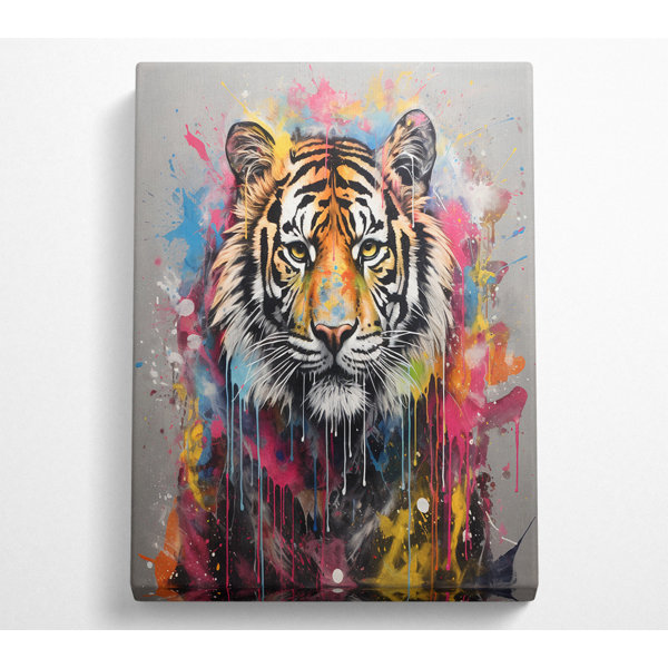 Bright Star Urban Tiger Paint Splash Kunstdrucke Auf Leinwand